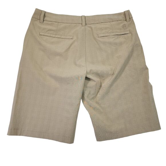 Hang Ten Shorts Mens 34 Tan Check California Chino Hybrid Skate Surf Stretch - Picture 2 of 11